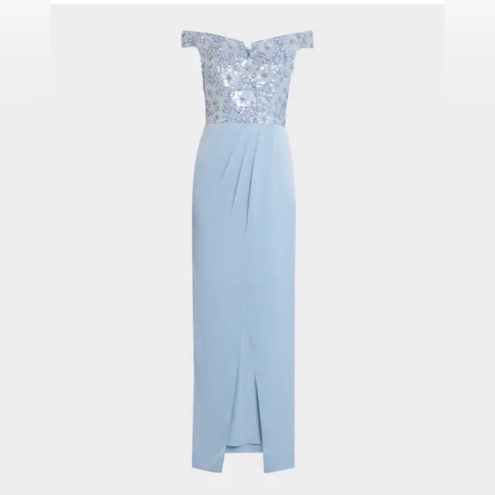 *NEW* Aidan Mattox Strapless Light Blue Gown